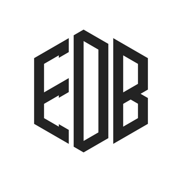 EDB Logo Design Initial Letter EDB Monogram Logo using Hexagon shape