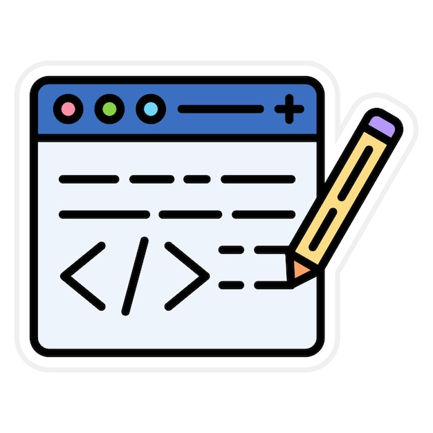 Edit Code icon vector image Can be used for Computer Programming