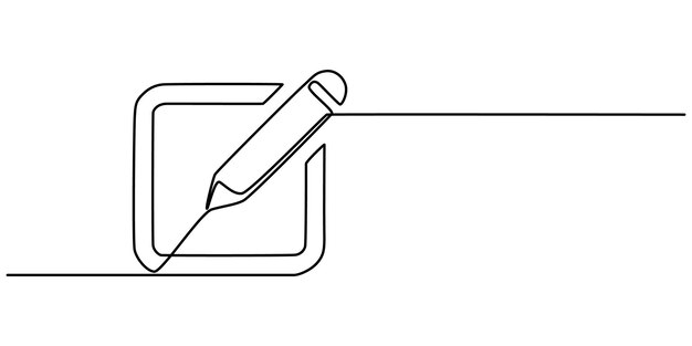 edit icon continuous one line drawing edit pen icon create modify pen sign button pencil icon