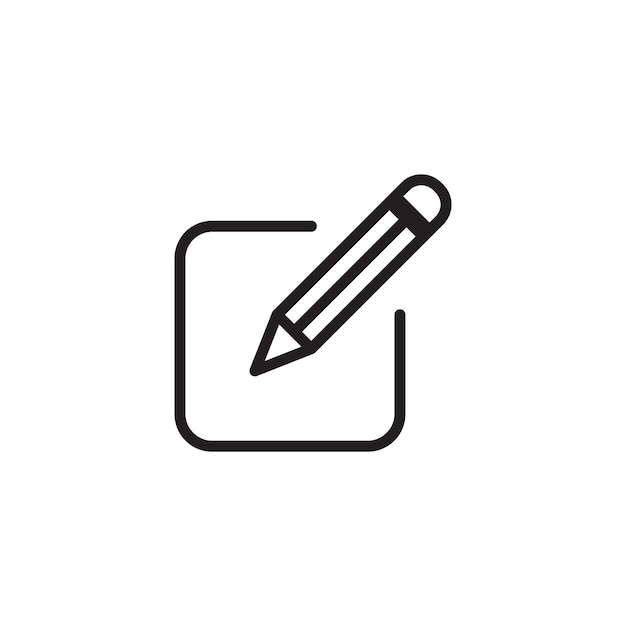 Edit icon set crayon pencil compose vector symbol in blak filled and outlined style Text write line sign