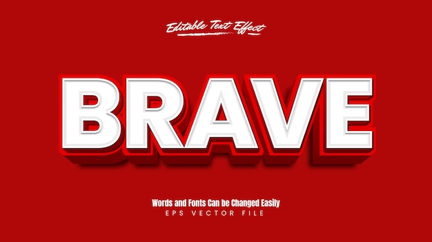 Editable 3d bold red text effect