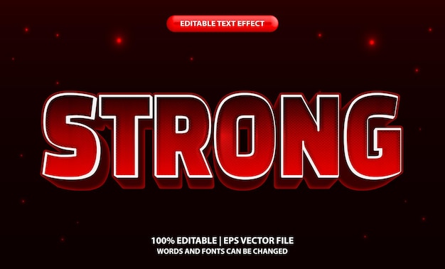 editable 3d bold strong red neon text effect