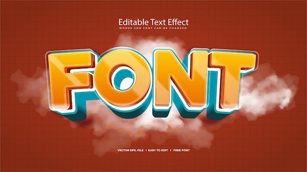 Editable 3D Cartoon Font Text Effect Design