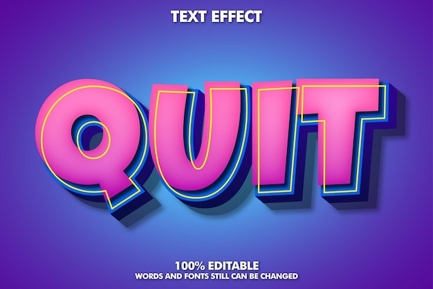 Editable 3D cartoon text effect
