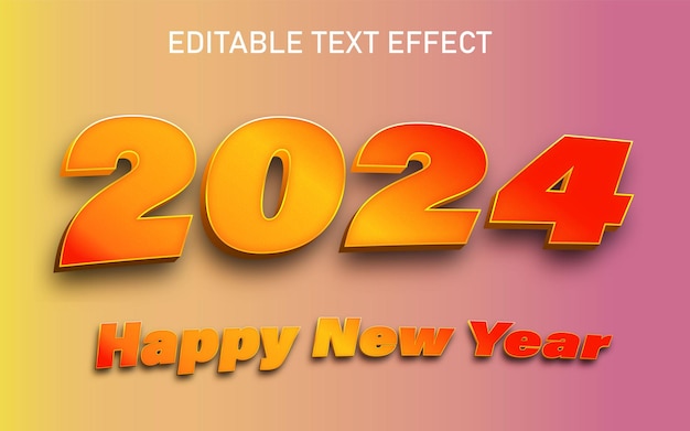 Editable 3d text effect 2024 graphic style 3d design for your Christmas