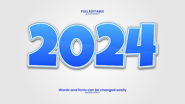Editable 3d text effect 2024