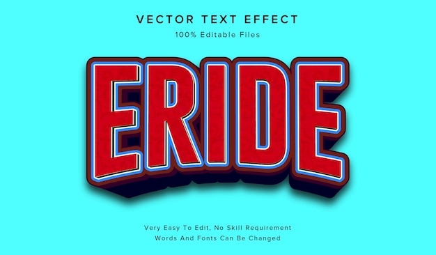 Editable 3d text effect red