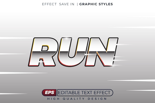 Editable 3d text effect run