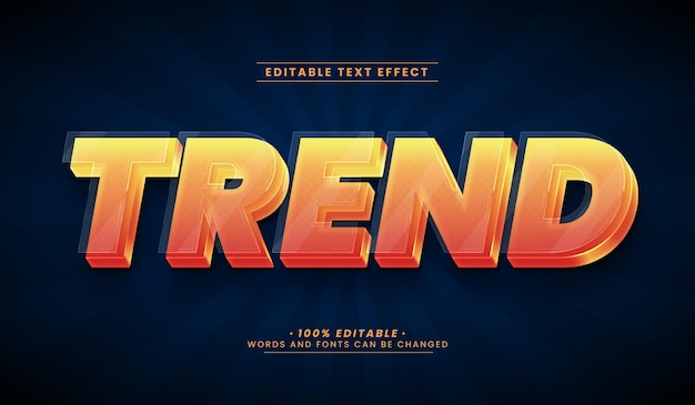 editable 3d text effect with glass effect and using orange and yellow colors