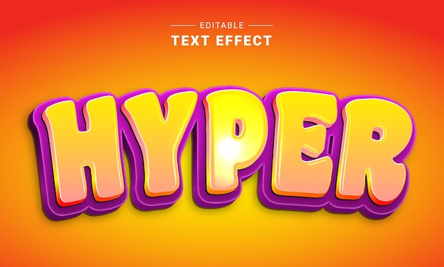 Editable animation cartoon text effect for illustrator