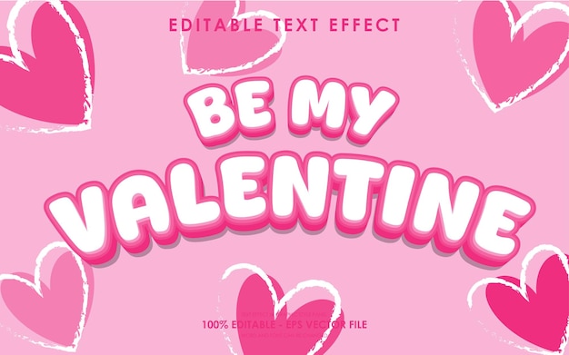 Editable Be My Valentine Text Effect with a Valentine39s themed background