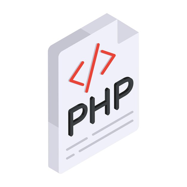 Editable design icon of php file