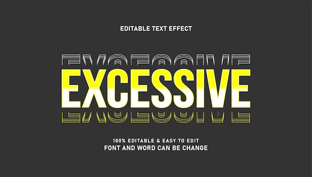 Editable exaggerated vector text effect