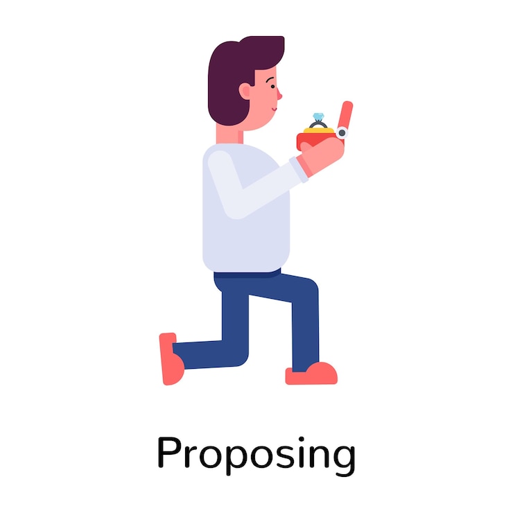 Vektör editable flat icon of a proposing man