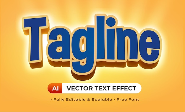 editable font style 3D Text Effect for tagline headline