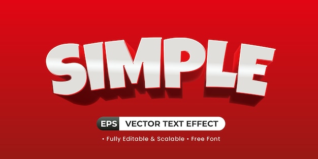 editable font style simple red text effect