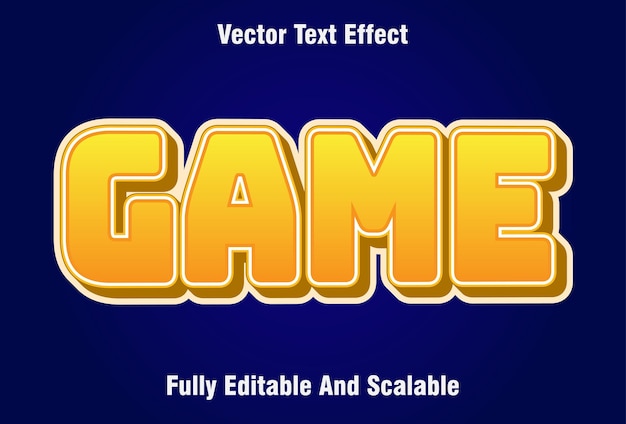 Editable game text effect on blue background