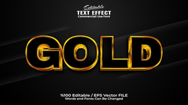 Editable Golden Outline Text Effect