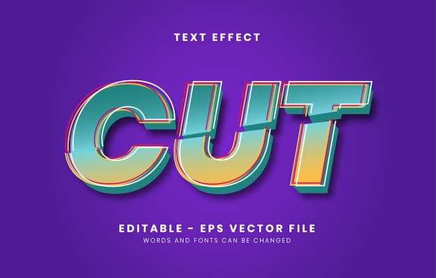 Editable gradient cut text effect