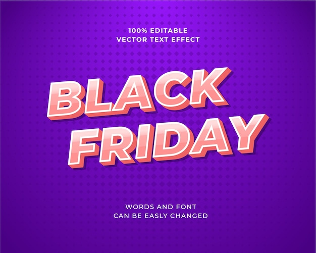 Editable Gradient Pink and White Text Effect for Black Friday Sale Banner Template