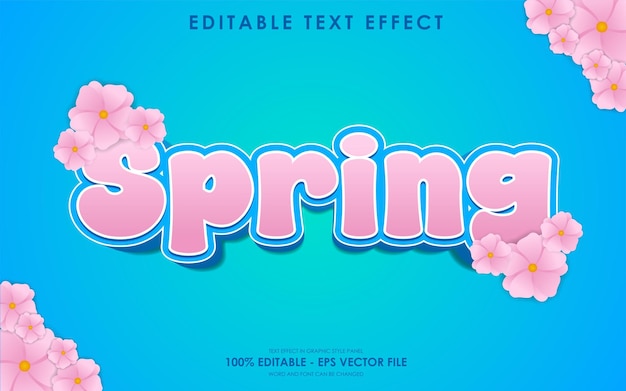 Editable Happy Spring 3D Text Effect