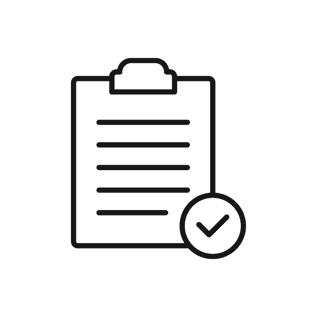 editable icon of approve clipboard vector illustration isolated on white background using for presentation website or mobile app