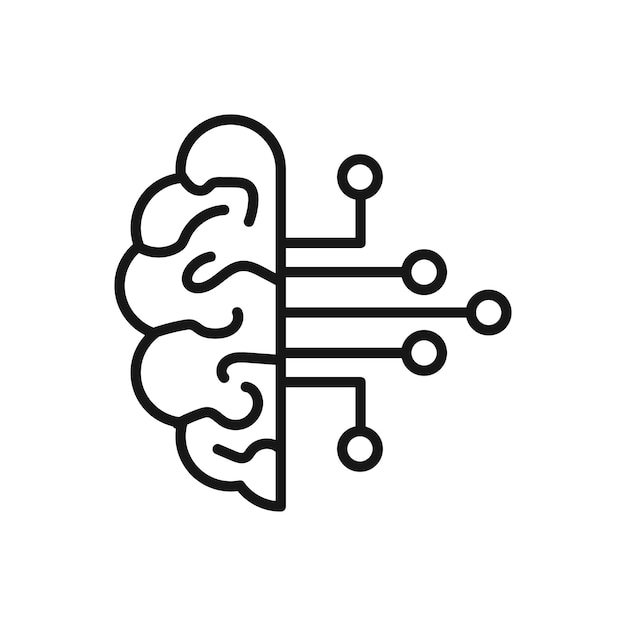 Editable Icon of Artificial Intelligence Vector illustration isolated on white background using for Presentation website or mobile app