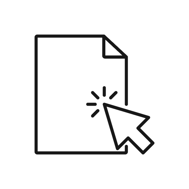 Editable Icon of Click File Vector illustration isolated on white background using for Presentation website or mobile app