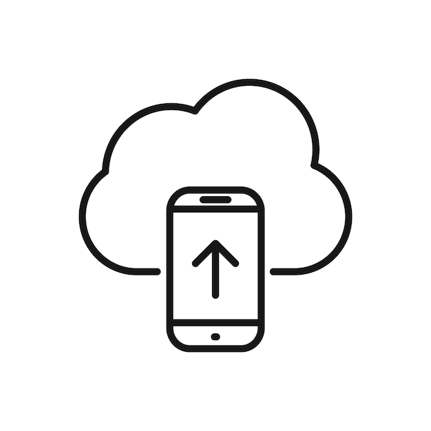 Editable Icon of Cloud Computing Upload Vector illustration isolated on white background using for Presentation website or mobile app