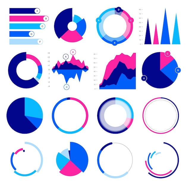 Editable Infographic Templates. Infographic elements with charts, diagrams.