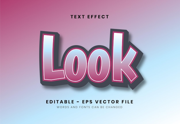 editable look text effect
