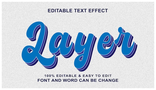 editable modern 3d style layer text effect