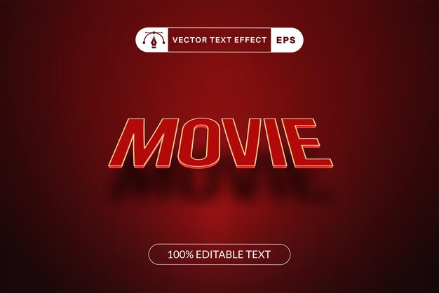 Editable movie text effect font style