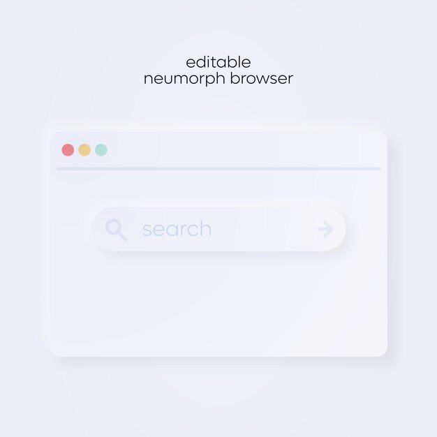 Editable neumorph search bar browser ui element
