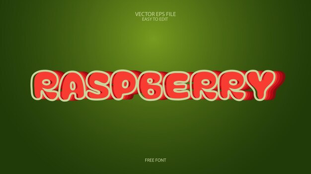 Editable raspberry text effect logo template