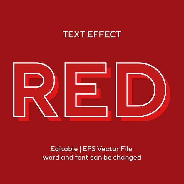 Editable Red text effect 3d text style effect mockup template