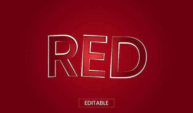 editable text effect background design with red color
