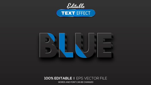 editable text effect blue theme