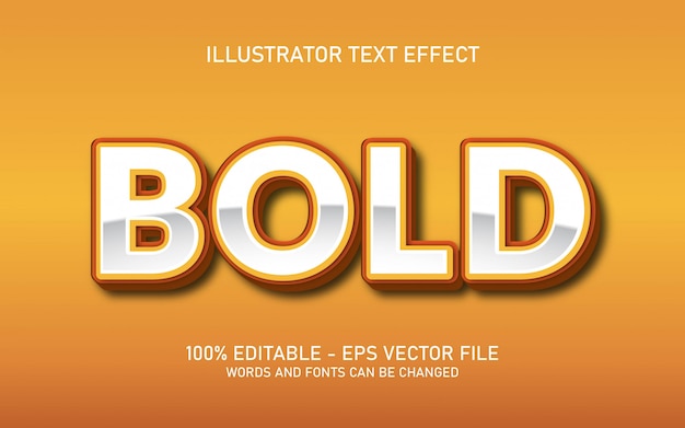 Editable text effect, Bold style illustrations