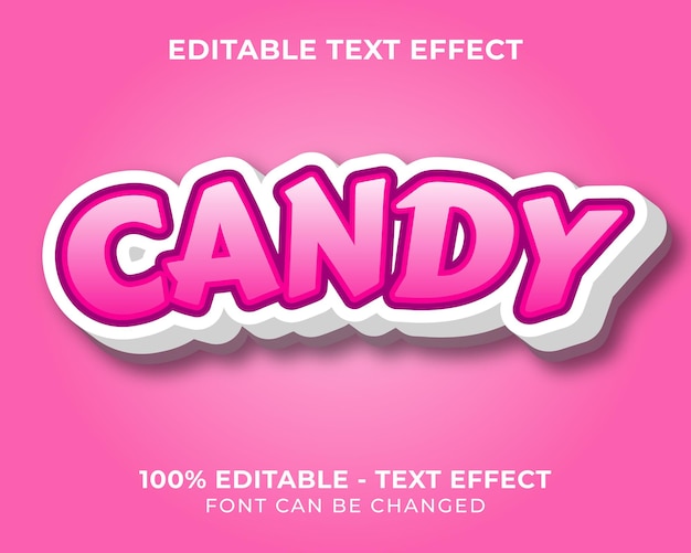 editable text effect candy 3d text effect with pink background