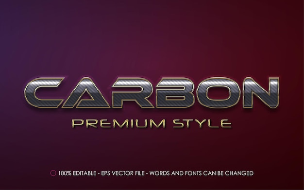Editable text effect, carbon premium style