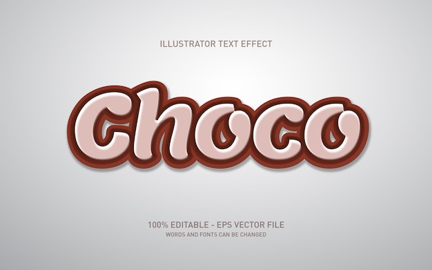 Editable text effect, choco style illustrations