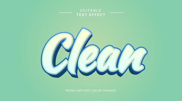 Editable Text effect clean green blue soft