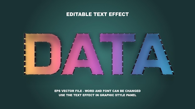 Editable Text Effect Data 3D Vector Template