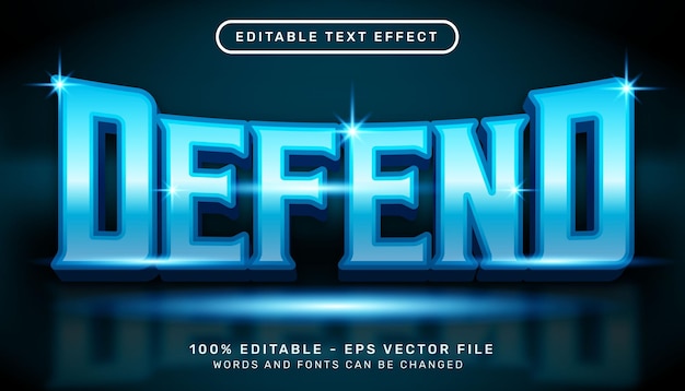 Editable text effect defend 3d style concept