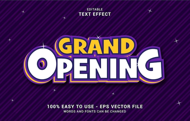 editable text effect, elegant grand opening style can be use to make title