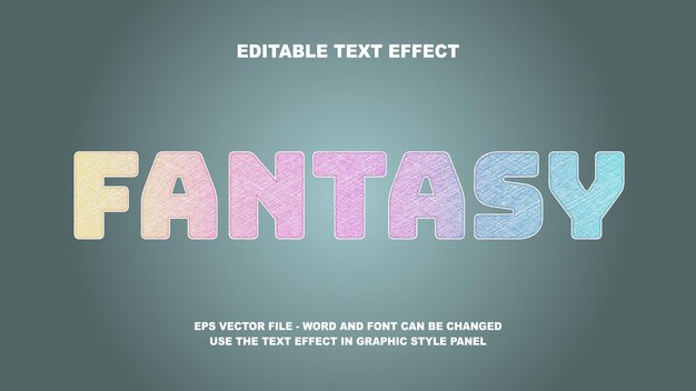 Editable Text Effect Fantasy 3D Vector Template