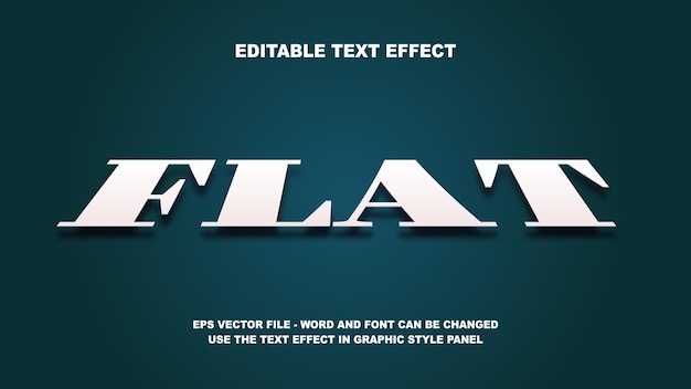 Editable Text Effect Flat 3D Vector Template
