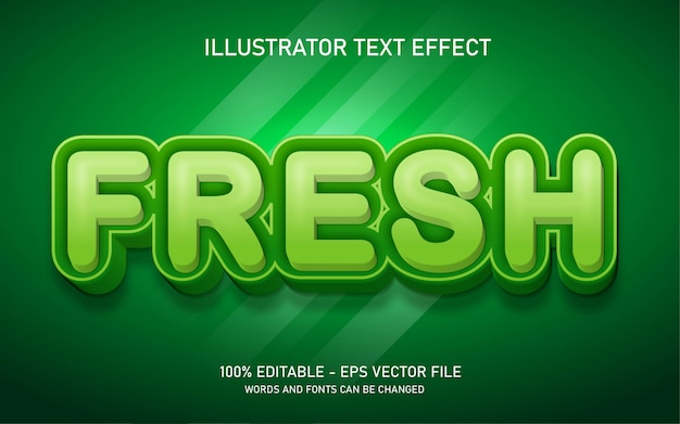 Editable text effect, Fresh style illustrations