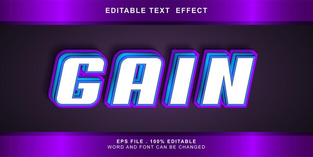 Editable text effect gain
